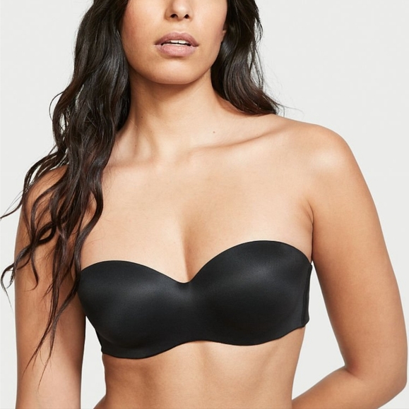 COPY -VS black lined strapless convertible bra - Picture 1 of 16